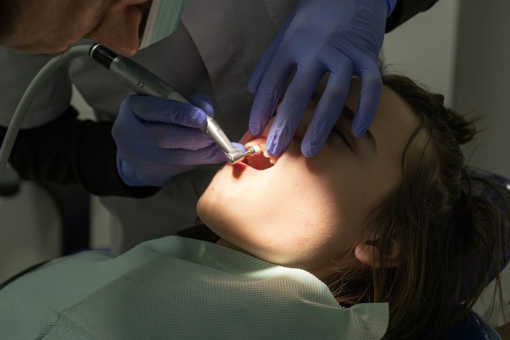 Patient receiving restorative dental treatment at a Lemont, IL dental office.
